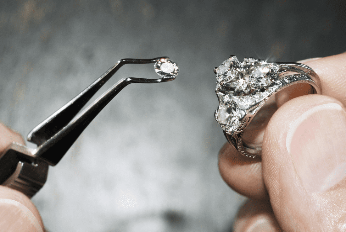 White Gold Ring or Pendant Diamond Missing Replacement Service